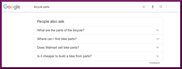 Google People also ask section